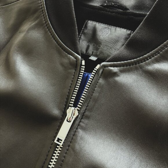 Lambskin Leather Bomber Jacket by Cadogan - Picture 4 of 7